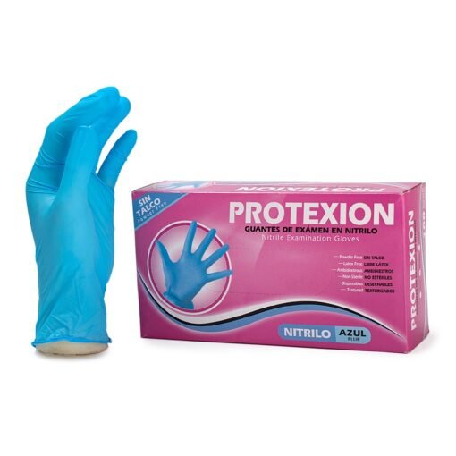 Guantes de nitrilo azul examen Protexion Protex