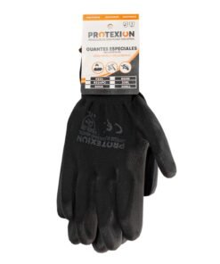 Guante de nylon palma poliuretano de color negro Protexion Protex