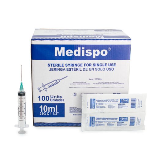 JERINGAS DESECHABLES MEDISPO 10 CC 21 G x 1  1/2"