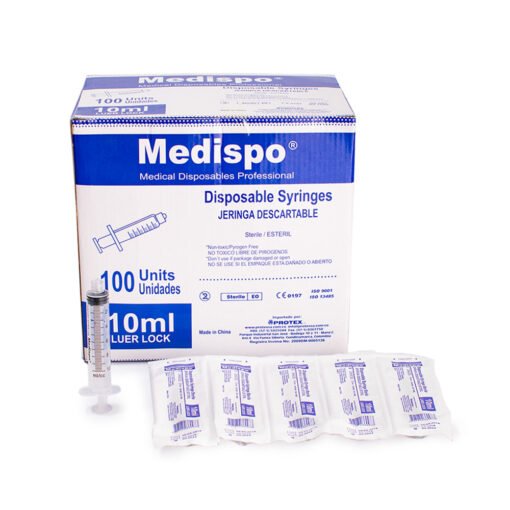 Jeringas desechables 10ml sin aguja Medispo Protex