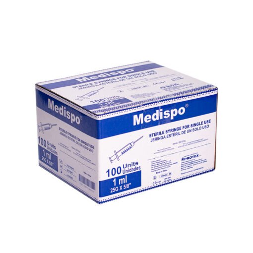 JERINGAS DESECHABLES MEDISPO 1 CC 25 G x 5/8" - Imagen 2