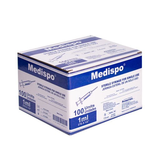 Jeringas desechables 1ml - 27G - 1/2" Medispo Protex s.a.s