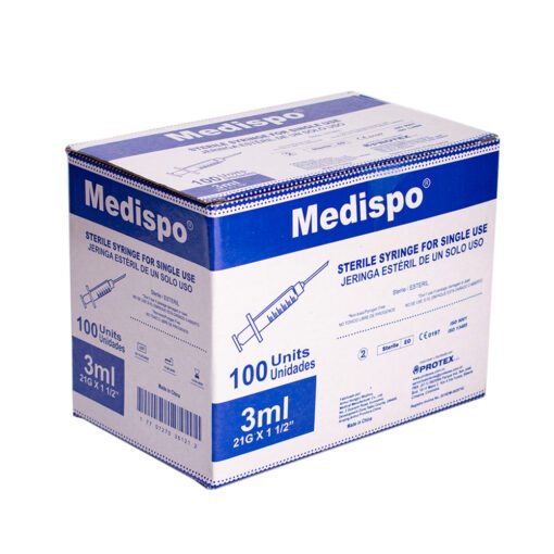 Jeringas desechables 3ml - 21G - 1 1/2" Medispo Protex s.a.s