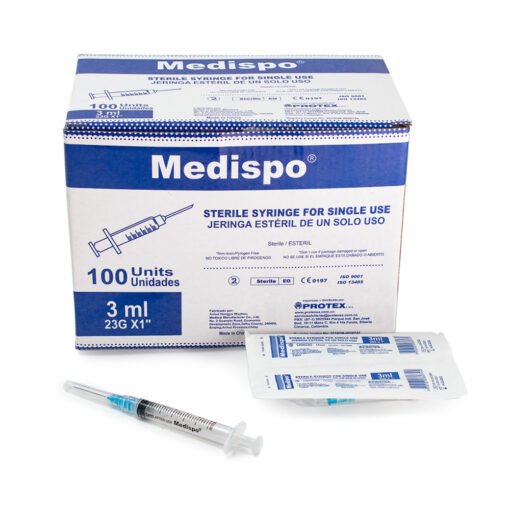 JERINGAS DESECHABLES MEDISPO 3 CC 23 G x 1"
