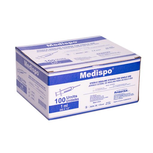 JERINGAS DESECHABLES INSULINA MEDISPO 100 U 30 G x 1/3" - Imagen 2