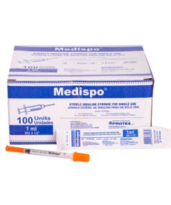 JERINGAS DESECHABLES INSULINA MEDISPO 100 U 30 G x 1/3"