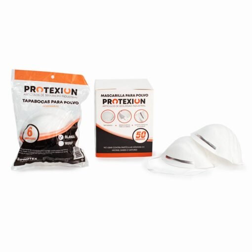 Tapabocas color blanco para polvo Protexion Protex