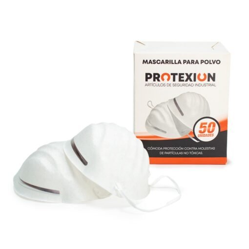 Tapabocas color blanco para polvo Protexion Protex