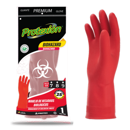 GUANTE INDUST. BIOHAZARD ROJO C25 2