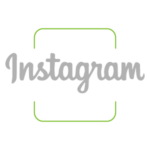 icono de redes sociales instagram de color gris dentro de un cuadro de borde verde corporativo protex s.a.s